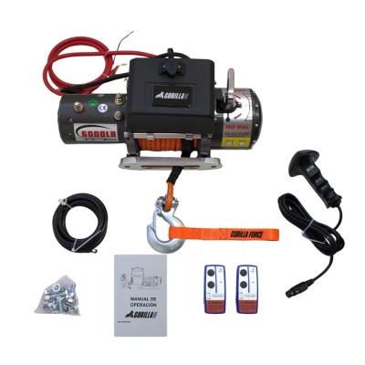 Winche Gorilla Force 6.000 libras S Heavy Dutty Pro 12v control remoto manual e inalámbrico piola sintética