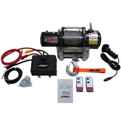 Winche G-Force 6.000 libras Heavy Dutty Pro 12v control remoto manual e inalámbrico piola acero