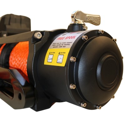 Winche Gorilla Force 9.500 libras 12v control remoto manual e inalámbrico piola sintética