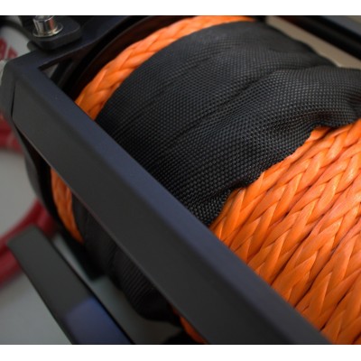 Winche Gorilla Force 9.500 libras 12v control remoto manual e inalámbrico piola sintética