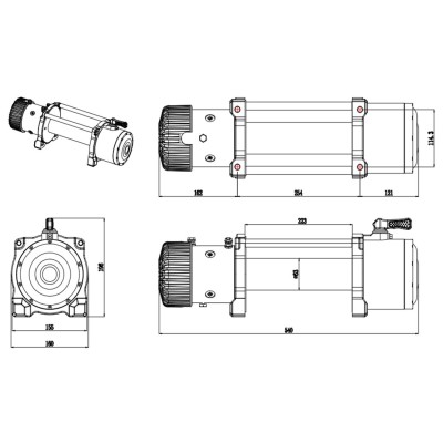 Winche G-Force 13.000 libras 12v control remoto manual e inalámbrico piola acero