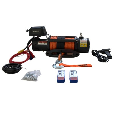 Winche Gorilla Force 13.000 libras 12v control remoto manual e inalámbrico piola acero
