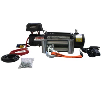 Winche Gorilla Force 13.000 libras 12v control remoto manual e inalámbrico piola acero