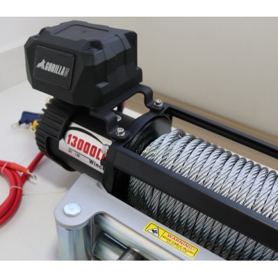 Winche Gorilla Force 13.000 libras 12v control remoto manual e inalámbrico piola acero