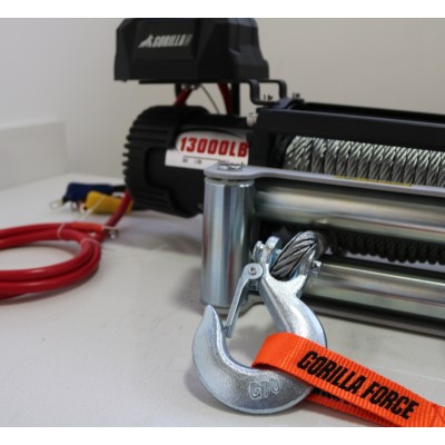 Winche Gorilla Force 13.000 libras 12v control remoto manual e inalámbrico piola acero