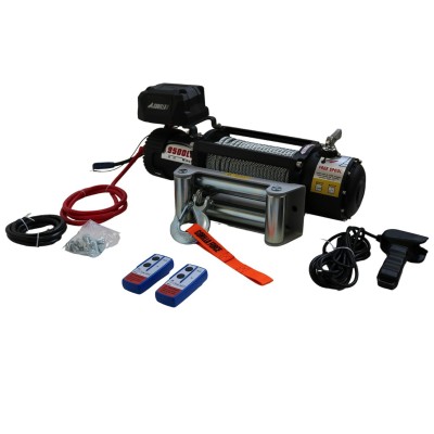 Winche Gorilla Force 13.000 libras 12v control remoto manual e inalámbrico piola acero