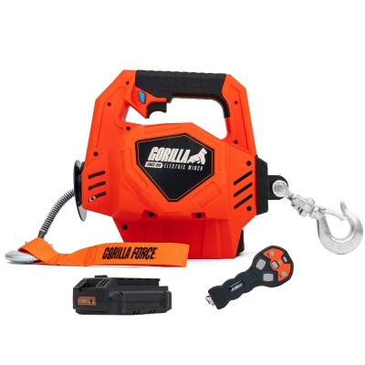 Gorilla Force 450 Winche cabrestante eléctrico portátil capacidad 450 kg o 1000 lb con piola sintética de 12mts. 2 baterias Gorilla Force 450 Winche cabrestante eléctrico portátil capacidad 450 kg o 1000 lb con piola sintética de 12mts. 2 baterias