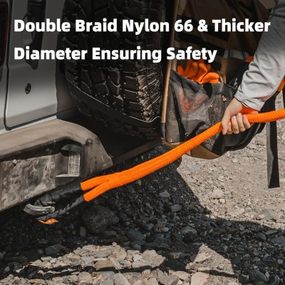 Cuerda de recuperación cinética 14 toneladas 9 metros 35% elasticidad  Off Road G-FORCE profesional