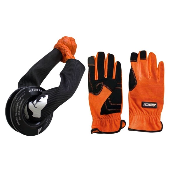 Kit Polea 33.000 libras para piola sintética de aluminio con Grillete Soft  y Guantes Gorilla Force