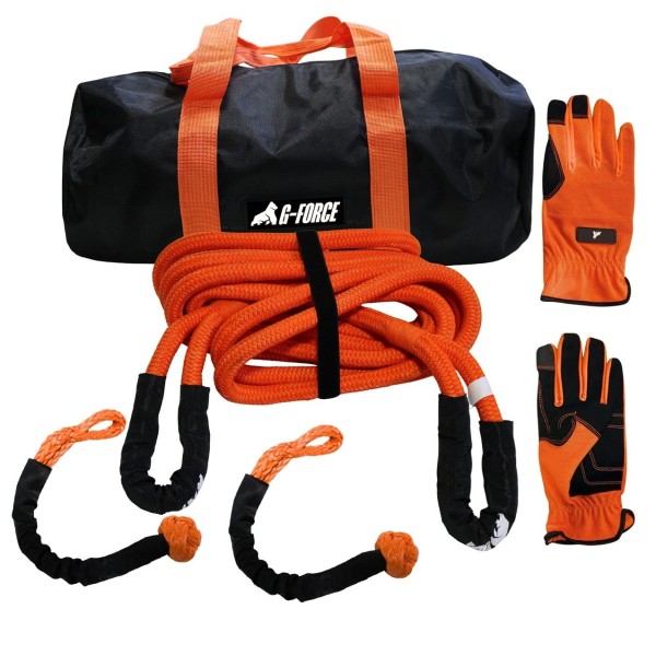 Kit Cuerda de Recuperación Cinética Elásticada 14 Toneladas 9 metros Grilletes Soft G-FORCE profesional