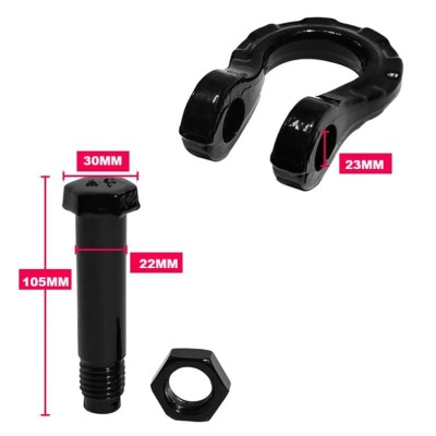 Kit Grilletes Para Remolque Anillo En D 3/4" Soporta 8 Toneladas G-FORCE Rojos