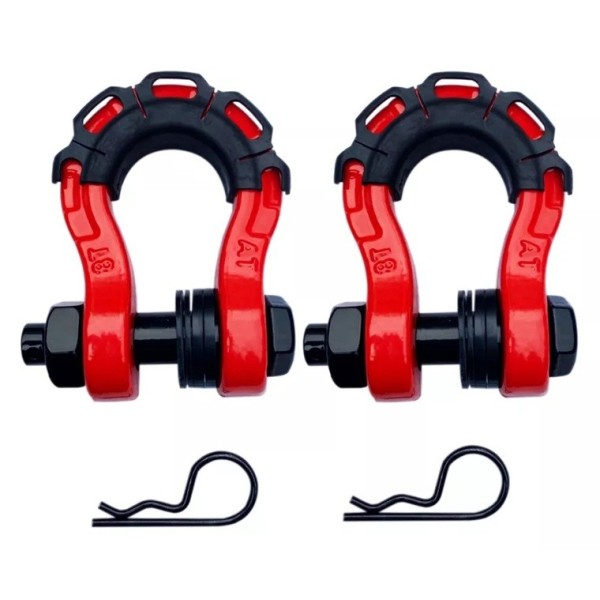 Kit Grilletes Para Remolque Anillo En D 3/4" Soporta 8 Toneladas G-FORCE Rojos