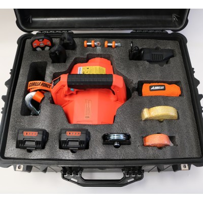 Kit Full Maletin Gorilla Force 450 Winche portátil con 2 baterías litio (piola sintética 12mts)
