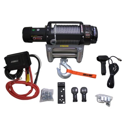 Winche Gorilla Force 15.000 libras 24v control remoto manual e inalámbrico