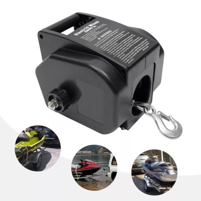 Winche Eléctrico Portátil 3.000 libras 12v Piola Sintética desmontable y control remoto