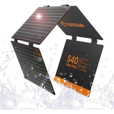 FlexSolar  Panel Solar Cargador Plegable de 40 W USB-A USB-C Portátil de Emergencia Monocristalino Impermeable