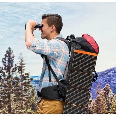 FlexSolar  Panel Solar Cargador Plegable de 40 W USB-A USB-C Portátil de Emergencia Monocristalino Impermeable