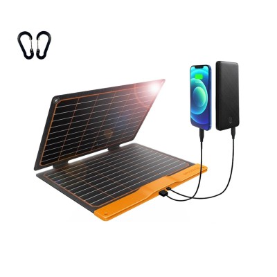 FlexSolar  Panel Solar Cargador Plegable de 20 W USB-A USB-C Portátil de Emergencia Monocristalino Impermeable