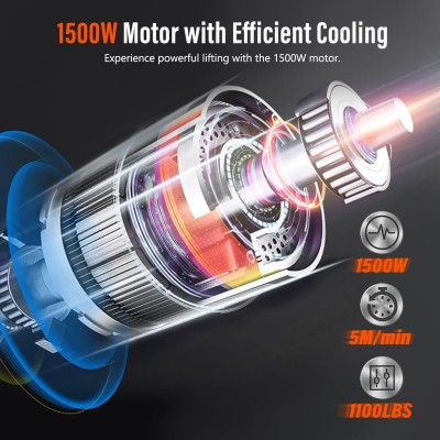 Toyo-Intl Japan Tecle Portátil 500 kg control remoto inalámbrico 1500w 220v y accesorios