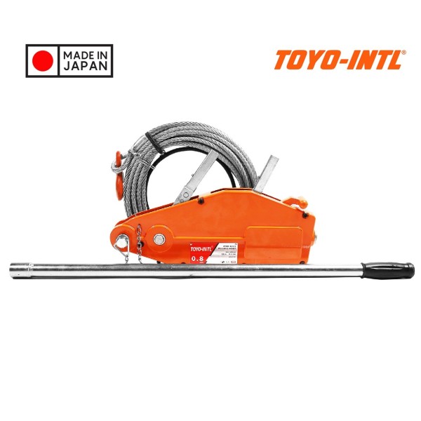 Toyo-Intl Japan Tecle Tirfor 0.8 ton 20 metros profesional aluminio reforzado caja madera