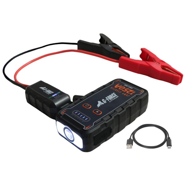 Partidor Arrancador de Baterías 1250A 12V con Linterna y Power Bank G-FORCE