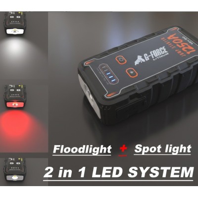 Partidor Arrancador de Baterías 1250A 12V con Linterna y Power Bank G-FORCE