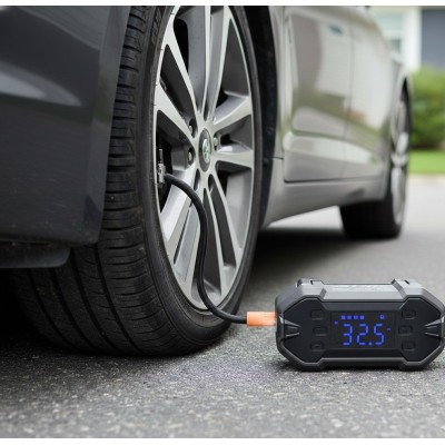 Partidor Arrancador de Baterías 3000A y Compresor 12V con Linterna y Power Bank G-FORCE