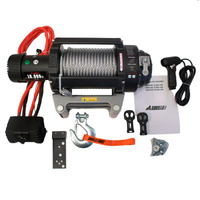 Winche Gorilla Force 18.000 libras 24v control remoto manual e inalámbrico