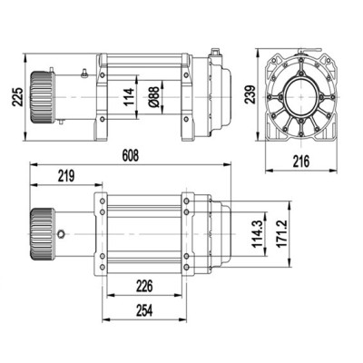 Winche Gorilla Force 18.000 libras 24v control remoto manual e inalámbrico