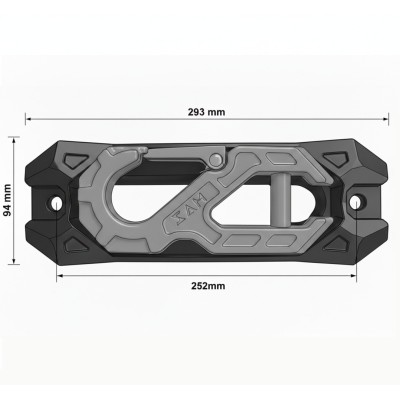 Pasa Piola Magnético con Gancho Metálico Gris CNC 45.000 lbs piola sintética G-FORCE  SAM HOOK & HAWSE FAIRLEAD