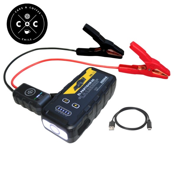 Partidor Arrancador de Baterías 2000A 12V con Linterna y Power Bank G-FORCE Edición C&C
