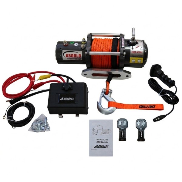 Winche G-Force 6.500 libras 12v Heavy Dutty control remoto manual e inalámbrico