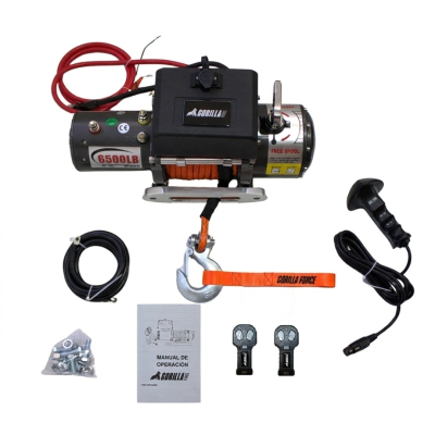 Winche G-Force 6.500 libras S Heavy Dutty Pro 12v control remoto manual e inalámbrico piola sintética