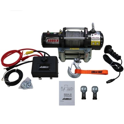 Winche G-Force 6.500 libras Heavy Dutty Pro 12v control remoto manual e inalámbrico piola acero