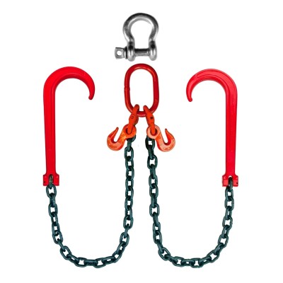 Gancho con cadena tipo J 7100 libras G80 grúas G-FORCE profesional 3/8" forjadas en V y 25"