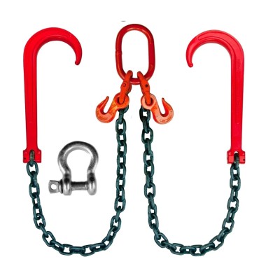 Gancho con cadena tipo J 7100 libras G80 grúas G-FORCE profesional 3/8" forjadas en V y 25"