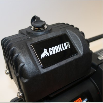 Pack Gruero Winche Gorilla Force 20.000 libras 24v control remoto manual e inalámbrico y accesorios