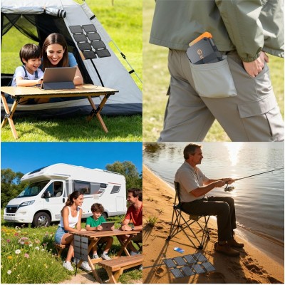 FlexSolar MINI Panel Solar Cargador Plegable de 36W USB-A USB-C Portátil de Emergencia Monocristalino Impermeable