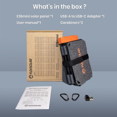 FlexSolar MINI Panel Solar Cargador Plegable de 36W USB-A USB-C Portátil de Emergencia Monocristalino Impermeable