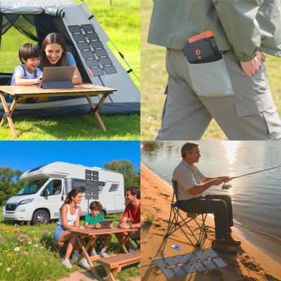 FlexSolar MINI Panel Solar Cargador Plegable de 36W USB-A USB-C Portátil de Emergencia Monocristalino Impermeable