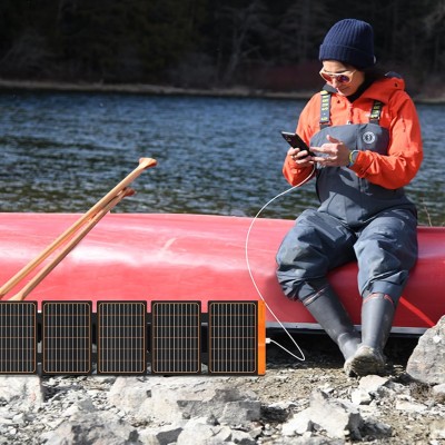Pack FlexSolar Panel Solar Cargador Plegable de 60W x 2 USB-A USB-C y DC 20-28V Portátil de Emergencia Monocristalino