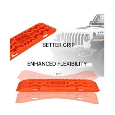 Kit Tablas de tracción recuperación, soportes y guantes  4x4 par con soporte HI-LIFT color rojas
