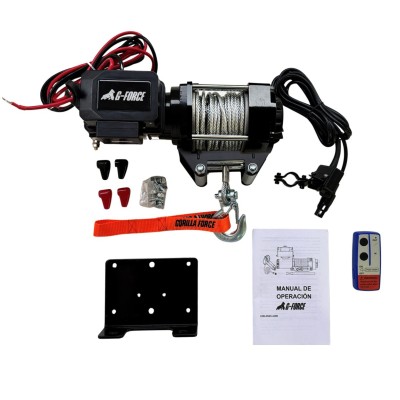 Winche Gorilla Force 3.500 libras 12v piola acero control remoto manual e inalámbrico