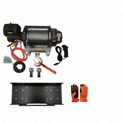 Pack Kit Gruero Winche Gorilla Force 20.000 libras 24v control remoto manual e inalámbrico y accesorios