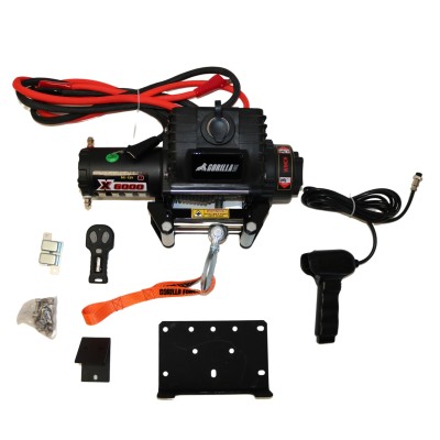 Winche G-Force 6.000 libras 12v control remoto manual e inalámbrico piola acero