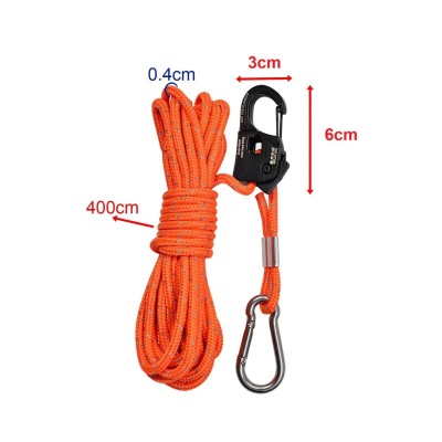 Cuerda Sintética con Tensor Autobloqueante 4mm 4 mts 138kg  para Tienda de Campaña Alta Resistencia Gorilla Force