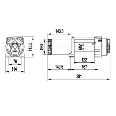 Winche G-Force 6.000 libras 12v control remoto manual e inalámbrico piola acero