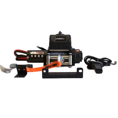 Winche G-Force 6.000 libras 12v control remoto manual e inalámbrico piola acero