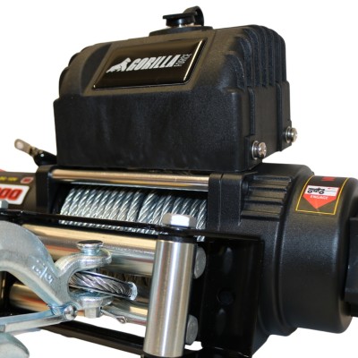Winche G-Force 6.000 libras 12v control remoto manual e inalámbrico piola acero