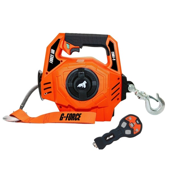 G-Force 500 Winche portátil con batería litio bloqueo & desbloqueo (piola sintética 12mts)
